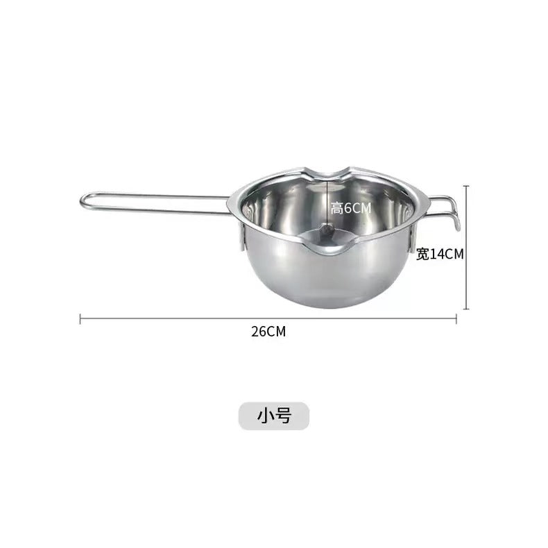 Export stainless steel chocolate melting pot wax melting pot water melting bowl heating small milk pot for home baking utensils