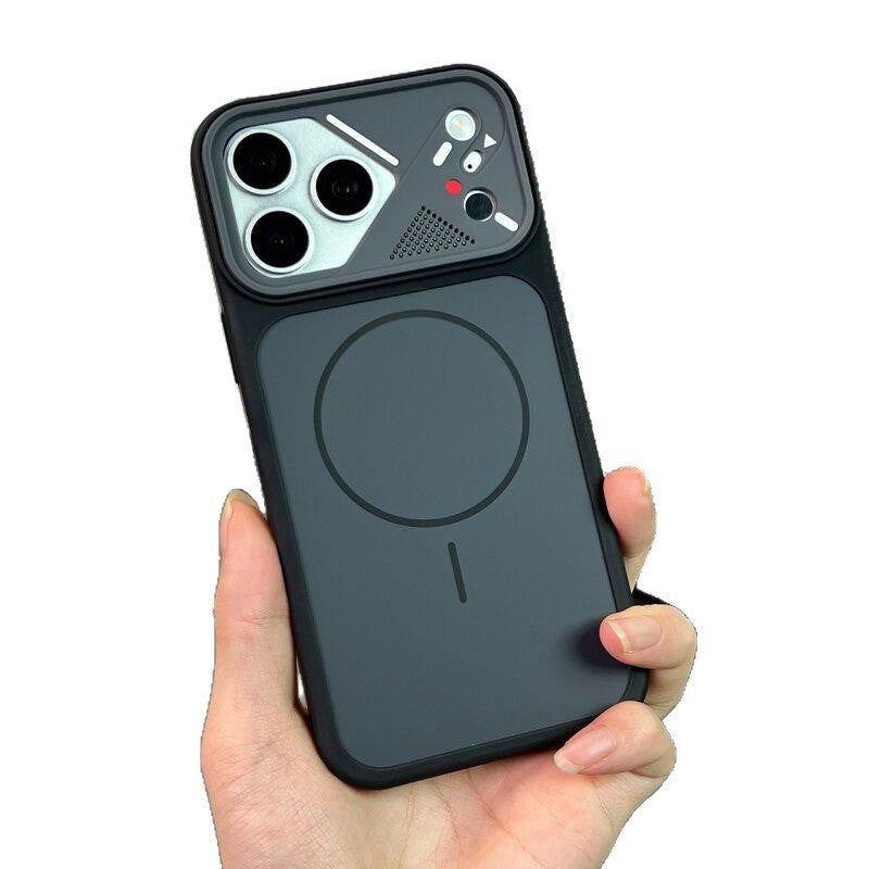 Imitation original skin feel instantly turns into iphone17promax magnetic phone case irregular lens apple 16 simple sheath