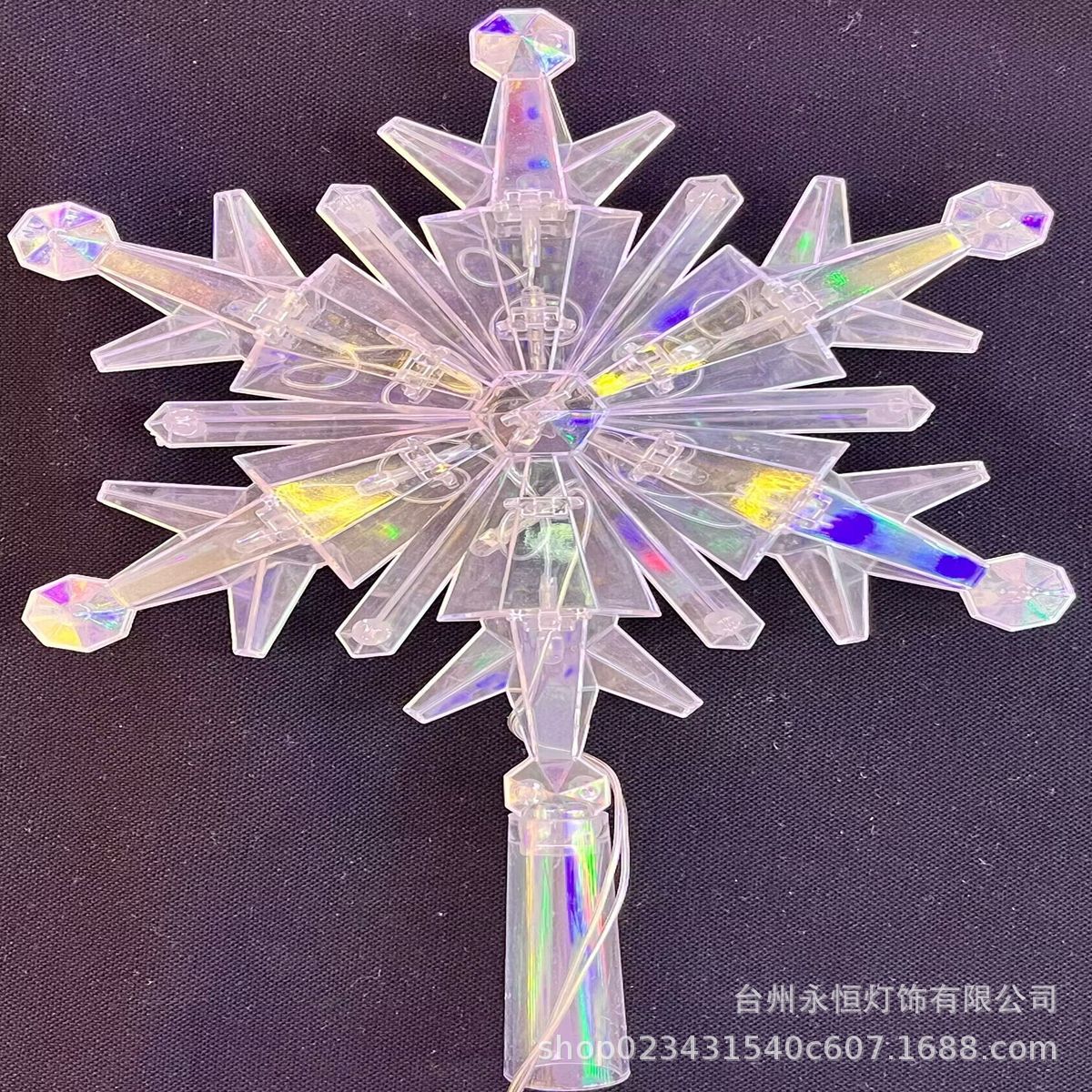 Christmas tree top light led pentagram lights battery box luminous stars flashing holiday room shopping mall decoration