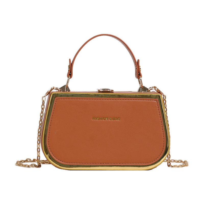 Chain box handbag - trendy, minimalist shoulder bag - candy color crossbody bag - chic & stylish commuter bag - fashionable