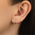 Luxury-inspired new earring set: copper electroplated micro-paved zirconia fashion round earrings and ear studs - exquisite design