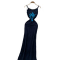 Celebrity heavy industry beading halter suspender backless dress women's summer silmslimming lookelegant hot girl knitting long dress