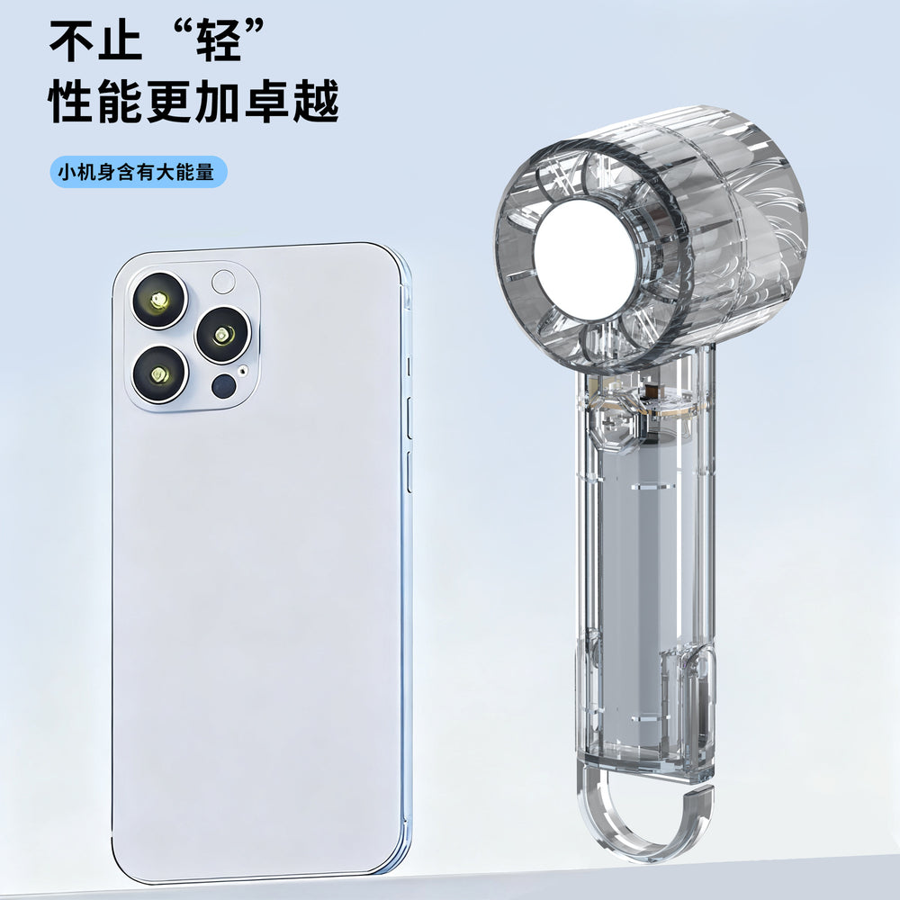 2026 mini handheld fan - transparent, extra-long battery life, portable, outdoor, small air conditioner, high-velocity fan
