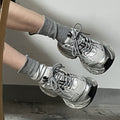 Dad shoes women's shoes 2026new arrivalsummereasiest for match show feet small silver best sellingthick sole lightweight casual sneakers