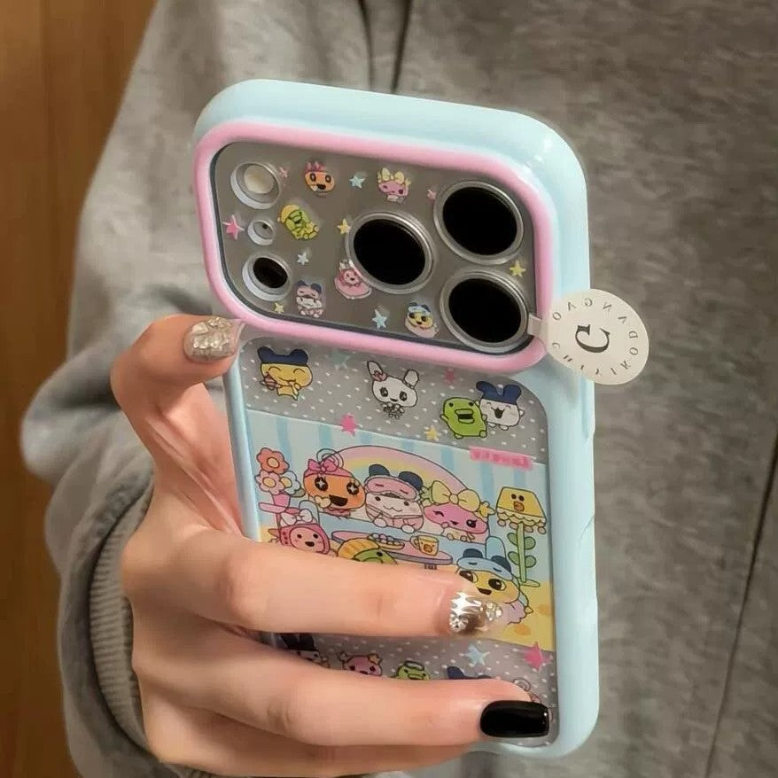 Suitable for iphone 18 pro max rainbow cartoon cute animal large view window phone case apple 17 polka dot protective cover 16