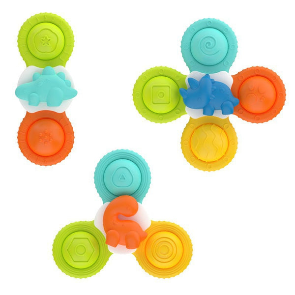 Cross-border export  baby suction cup spinning music rattle grasp training dining table suction cup fingertip gyro toy