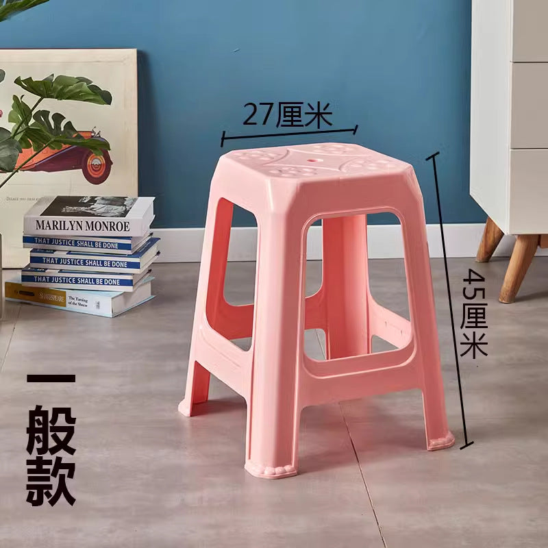 Extra thick matte plastic stool for home use, adult thickened dining table stool, large seat, bbq stall high stool for commercial use