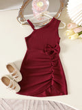 Children's clothing  cross-border fashionnew arrivalgirl suspender green dresssummer