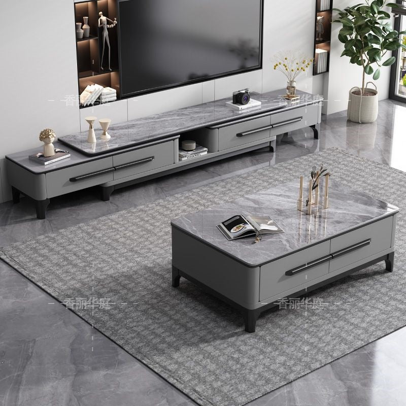 Rock slab coffee table tv cabinet combination suitfor home living room new arrival small apartment simple marble storage cabinet