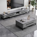 Rock slab coffee table tv cabinet combination suitfor home living room new arrival small apartment simple marble storage cabinet