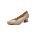 Women's fashion high heels - non-slip, closed-toe, business-ready, waterproof, casual pointed-toe chunky heel shoes (plastic)