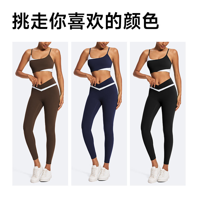 New eco-friendly fabric yoga top for women, featuring spaghetti straps, a high-stretch and soft sports bra, a beautiful back design, and perfect for fitness training and yoga