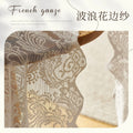 French retro lace sheer curtain, minimalist chic window curtain, no-drill sheer partition curtain, wavy lace curtain decoration