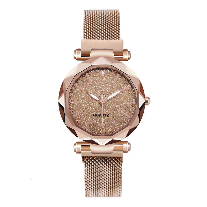 Ready-to-ship wholesale starry sky watches, women's quartz watches with magnetic strap – one-piece dropshipping available