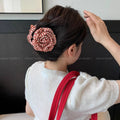 Summer yellow camellia clip for women classy back half-tied hair shark clip flower hairpin head flower hair accessories