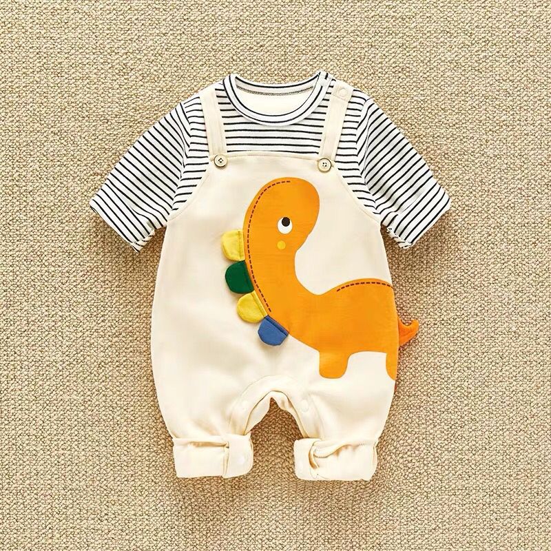 Newborn baby romper - cute cartoon design for boys & girls - trendy spring/autumn style