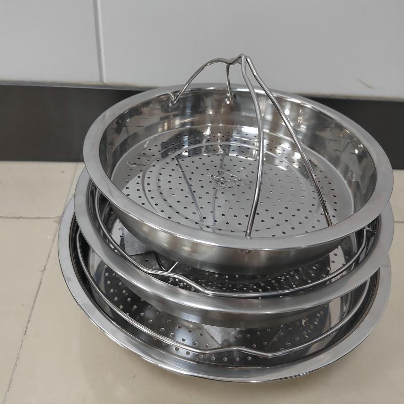 New 316 stainless steel double handle steaming tray - multi-purpose steamer insert for home kitchen rice cookers - wholesale