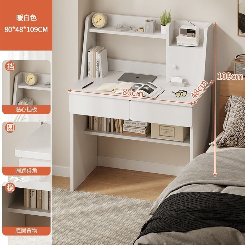 For home table cabinet combination student computer desk small apartment with bookshelf simple desk bedroom wall-mounted one-piece desk cabinet