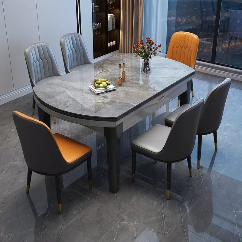 Bright slate dining table modern casualfor homethickened slate induction cooker dining table retractable foldable dining table