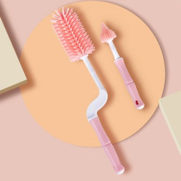 Bottle brush, cleaning brush set, baby cleaning with pacifier, silicone brush rotating 360 degrees rinse artifact