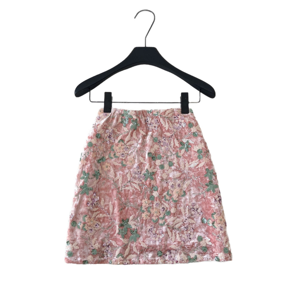 Fashionable age-reducing heavy sequin flower skirt for women high waistslimming look a-line short skirt work clothingaccessible luxuryclassy sense