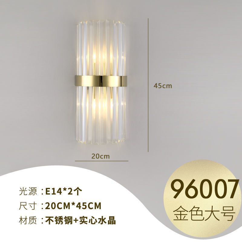 Accessible luxury style crystal wall lamp casual living room tv background wall bedroom bedside corridor aisle staircase wall lamp