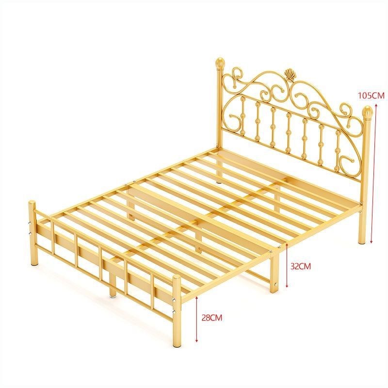 Wrought iron bed - thickened & reinforced, minimalist modern princess bed, trending online 1.8m, double bed, nordic single 1m, iron frame bed