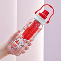 Rose red 780ml [plastic water cup with straw]