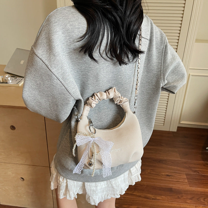 Foreign trade super fire foreign gas fold portable dumpling bag women 2025 new summer fashion versatile chain messenger bag
