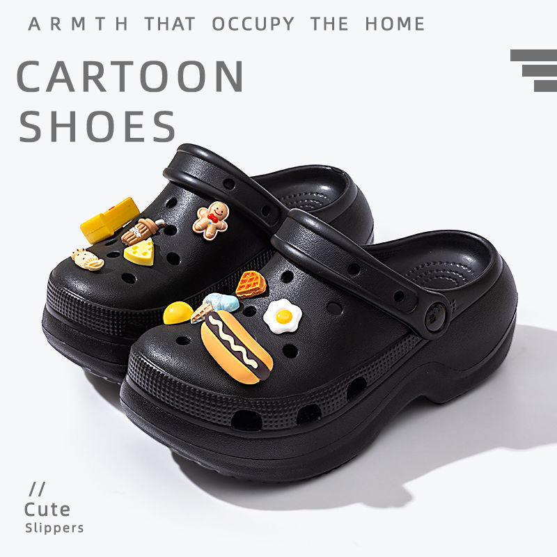 2025 new women's platform clogs: height-boosting, non-slip, odor-resistant, closed-toe sandals and slippers for summer outdoor wear