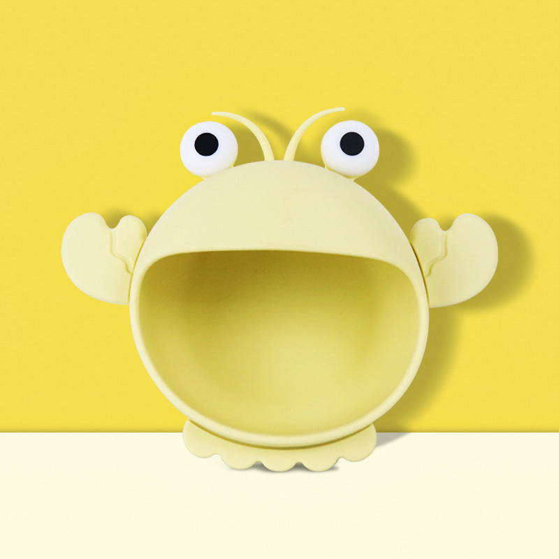 Children's silicone complementary food bowl feeding stainless steel anti-scalding baby eating plate baby special tableware independent