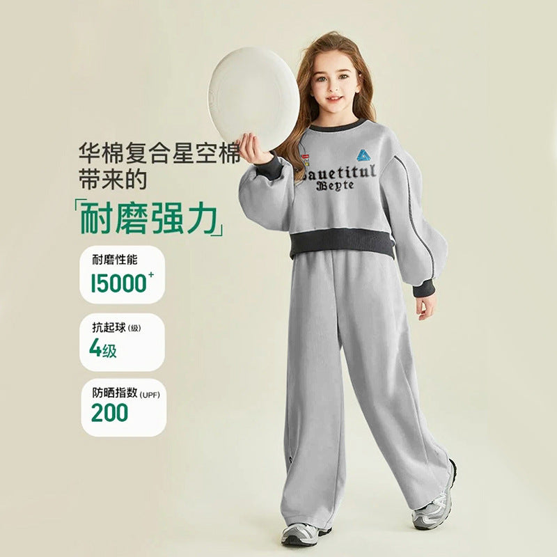Kids'  spring/autumn new collection: baby casual outfit, children's activewear, girls' sweatshirt two-piece set - trending online