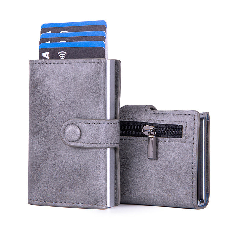 Cross-border  Metal Card Box Wallet Men's RFID Multi-Card Position Anti-Degaussing Card Bag Aluminum Alloy Business Card Holder