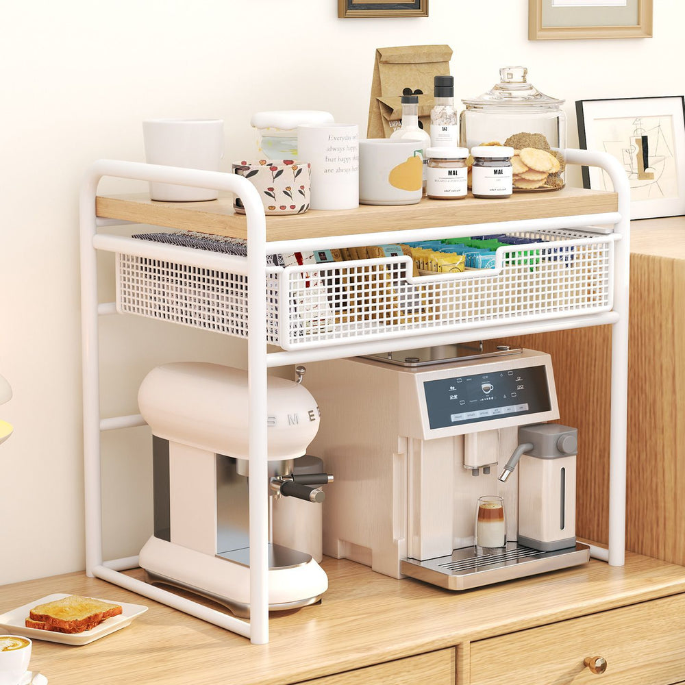 Coffee machine desktop storage rack tea bag coffee storage rack with drawer pull-out new arrival countertop multi-layer storage rack