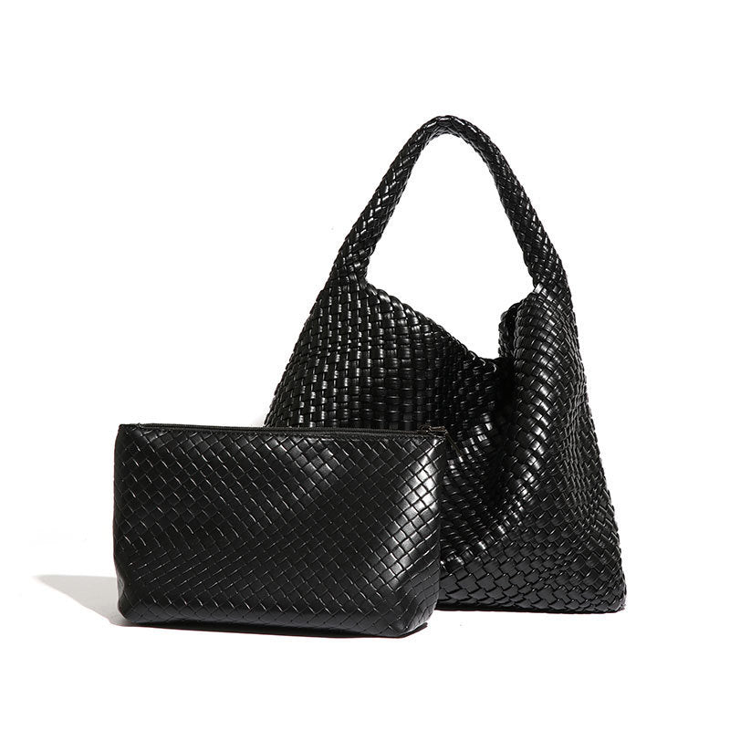 Cross-border hot-selling new handwoven bags, portable tote bags, trendy women's bags, large-capacity underarm shoulder bags.