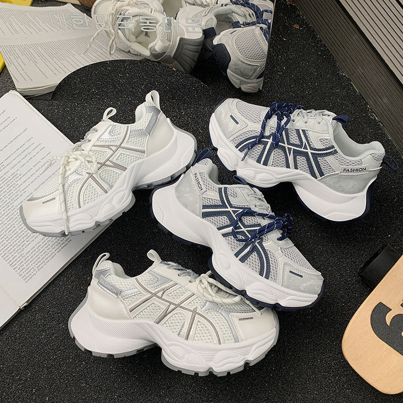 European station dad shoes women's 2026 summer new mesh breathable thick sole heightened retro best selling sports casual shoes