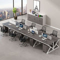 Office desk and chair set - modern minimalist computer desk for 4-6 person workstations with partition screens - ideal for office staff