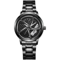 New hollow-out creative tech men's steel band watch with rotating bezel - cross-border quartz watch