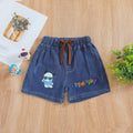 Kids' shorts, boys' denim shorts, casual printed cartoon loose fit thin korean style pants, trendy children's clothing for little boys