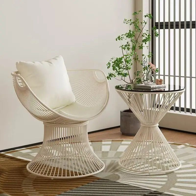 New arrivalins style iron casual single sofa coffee table suitaccessible luxuryfor home balcony table sofa chair combination