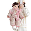 Newborn baby girl cute princess full moon baby fall and winter chinese style jumpsuit han dynasty thickenedcute outing clothes
