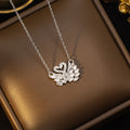 [titanium steel] fashion popular crystal swan necklace women's fashion simple pendant new light luxury sweater chain necklace