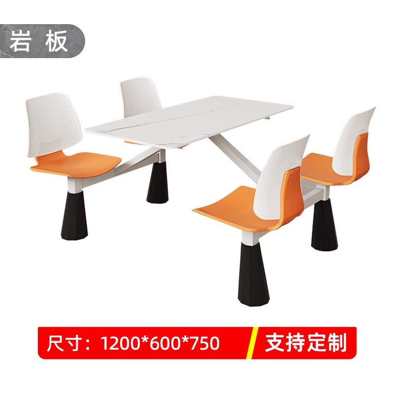 Company school canteen dining table and chair combination staff and students 4 people 6 people dining room table and chair commercial dining table and chair conjoined