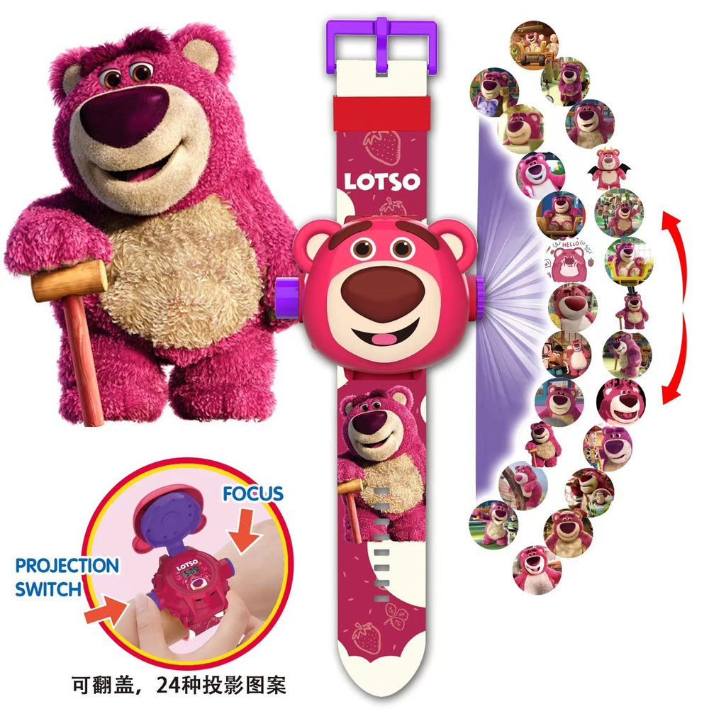 Kids' cartoon electronic watch - ages 3-8 - projector & luminous display - perfect for preschoolers, elementary school students, boys & girls
