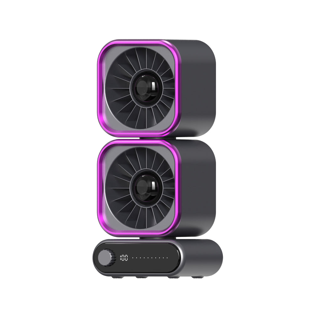 2026 new mini rechargeable desk fan with digital display - portable, silent, high airflow, and ultra-quiet for students