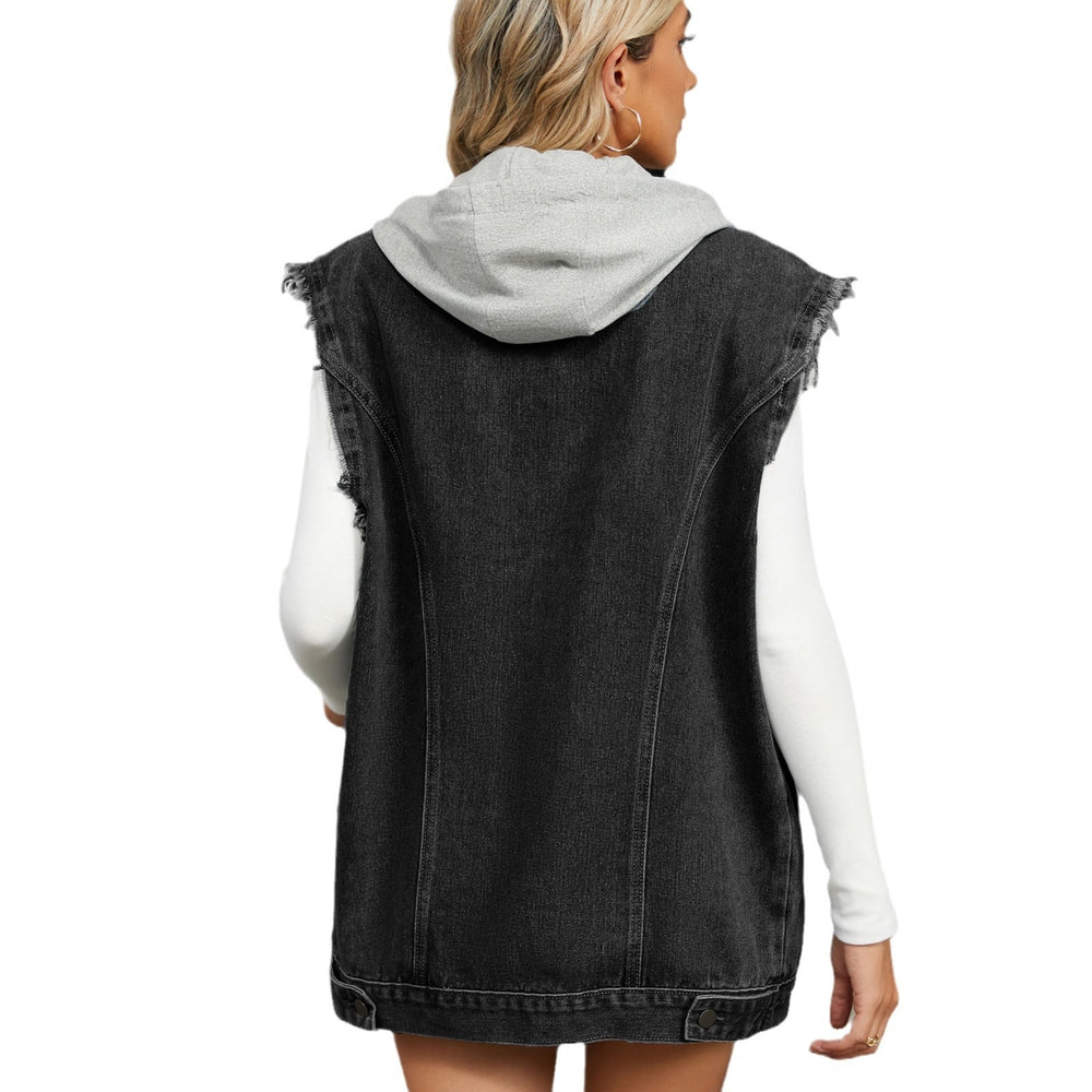 Wish fashion cross-border women's clothing   new washed denim loose vest cardigan top