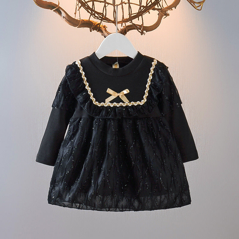 Baby girl princess dress spring dress for girls kids  new stylish puff sleeve dress wholesale