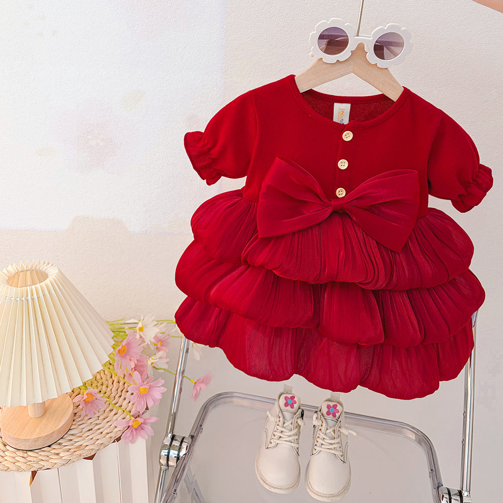 Girls' new princess dress  - stylish summer dress for little girls, perfect for first birthday parties and baby showers - puffy and fluffy!