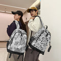 Trendy high-street water-resistant lightweight backpack - 26l large capacity student schoolbag, durable with free headphone pouch