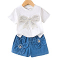 Kids clothing  cross-border new arrivalfashionspring & fallgirl white short-sleeved t-shirt baby children's clothing